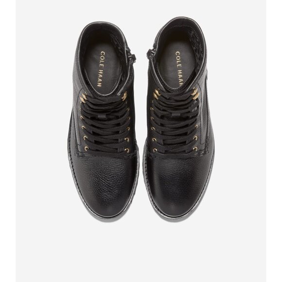 🆕 COLE HAAN Lyndon Ankle Moto Combat Waterproof Boot 7.5 Black - Picture 4 of 11